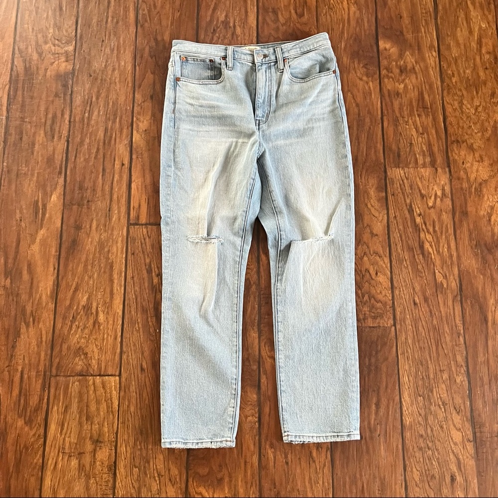 NWT Madewell slim boyfriend high rise light wash distress jeans